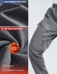 Baleaf men's softshell pants with zippered pockets for secure items during hikes.