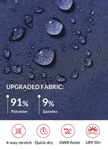 Baleaf quick-dry fabric close-up with DWR finish repels light rain.