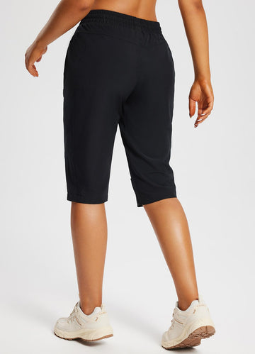 baleaf women's 15-inch capri hiking shorts front view highlighting relaxed capri fit for daily comfort
