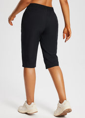 baleaf women's 15-inch capri hiking shorts front view highlighting relaxed capri fit for daily comfort