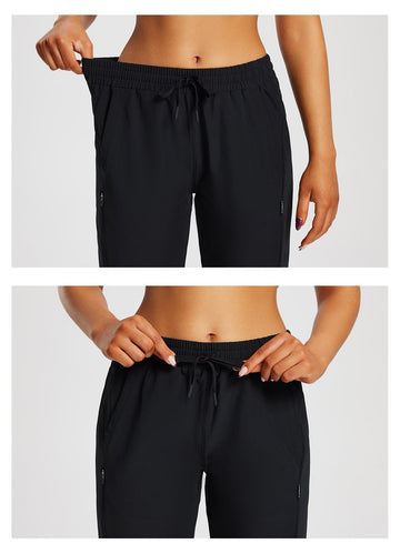 baleaf women's 15-inch capri hiking shorts quick-dry fabric in action during outdoors