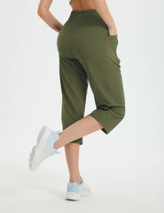 Baleaf capri pants with a zippered pocket keeps valuables safe during activities.