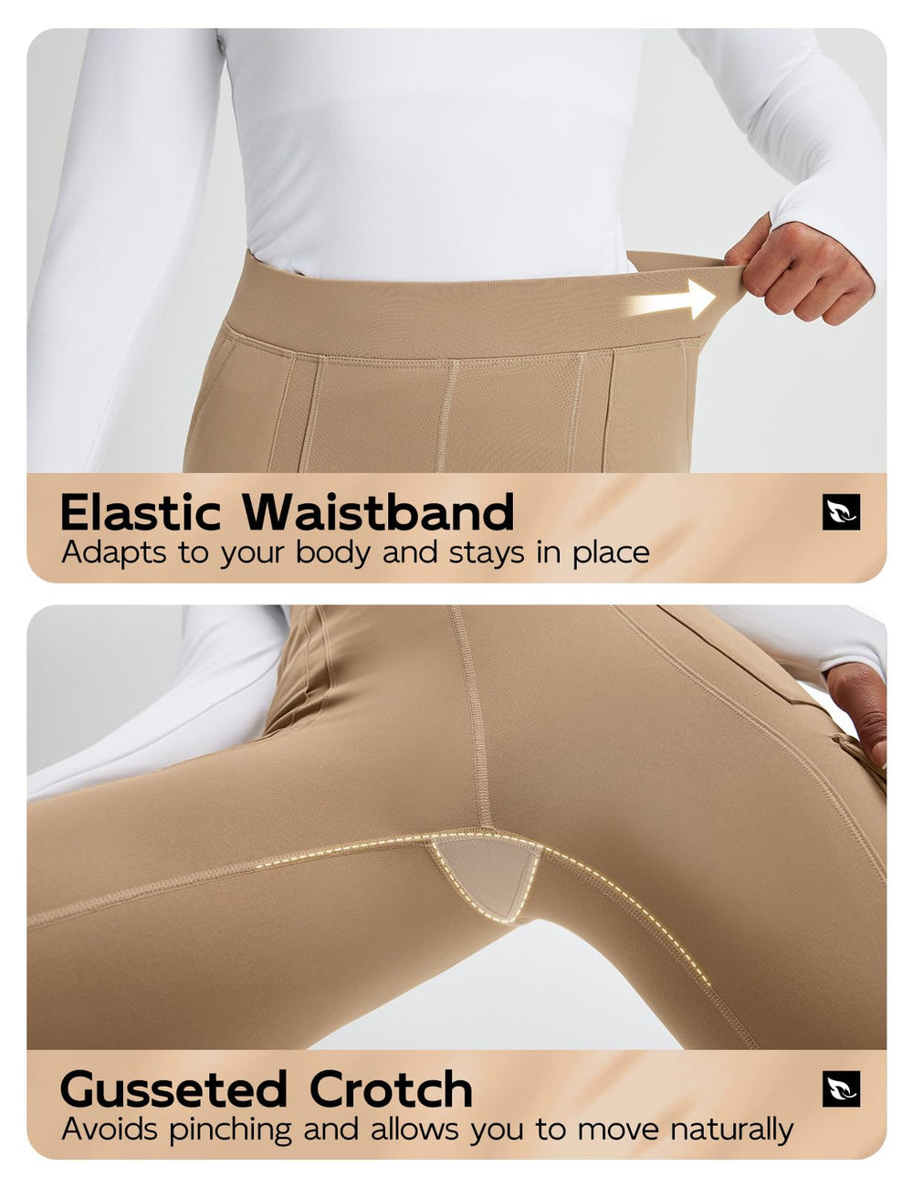 Baleaf women's fleece lined leggings back pocket view highlighting organized storage