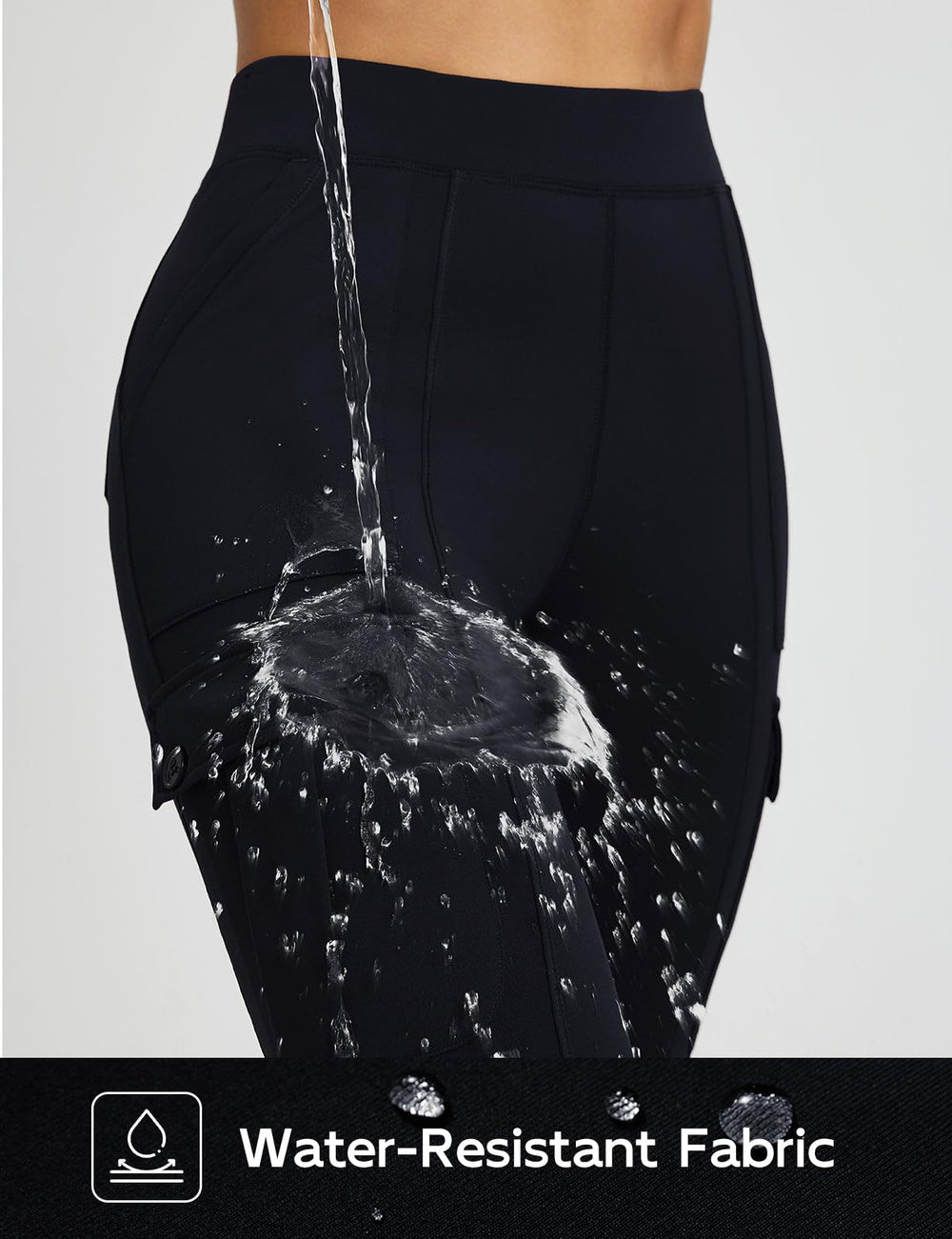 Baleaf mid elastic waistband for comfortable, all-day wear.