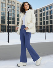 Baleaf fleece-lined pants with cargo pockets emphasizing secure hiking storage.