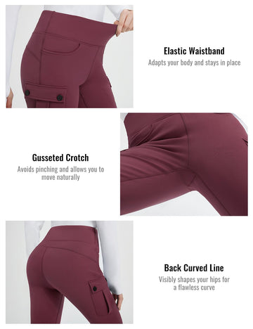 baleaf women's fleece-lined pants closeup fabric texture and warmth features.