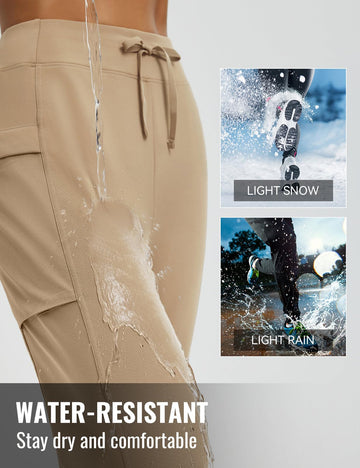 Baleaf high-waist pants with elastic band and drawstring offer adjustable comfort.