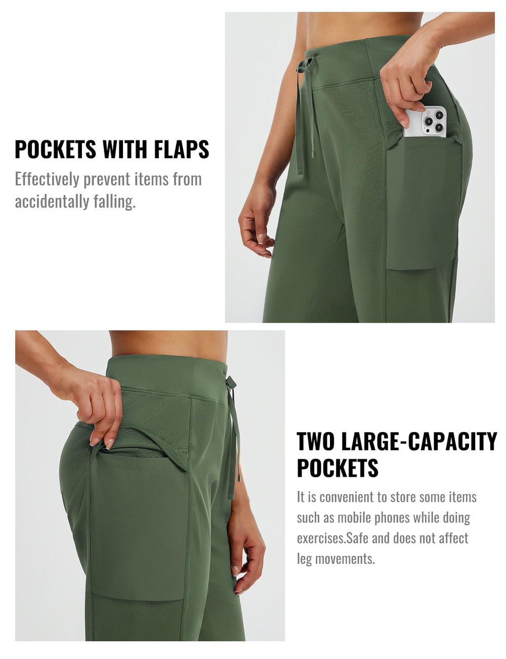 Baleaf women's fleece-lined pants elastic waistband drawstring demonstrates secure, adjustable fit.