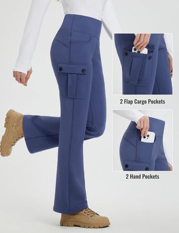 Baleaf pants front waistband image showing high-rise fit and drawstring.