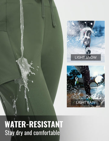Baleaf fleece-lined pants model wearing winter joggers for versatile outdoor use.