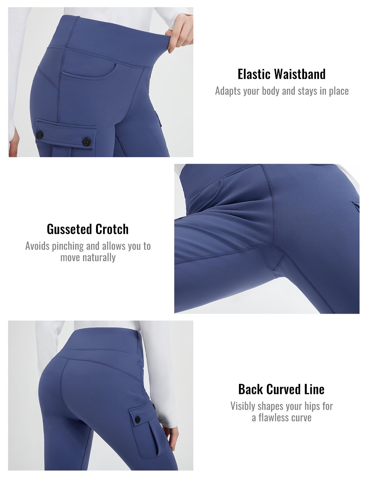 Baleaf fleece-lined pants stretch fabric image flexible movement