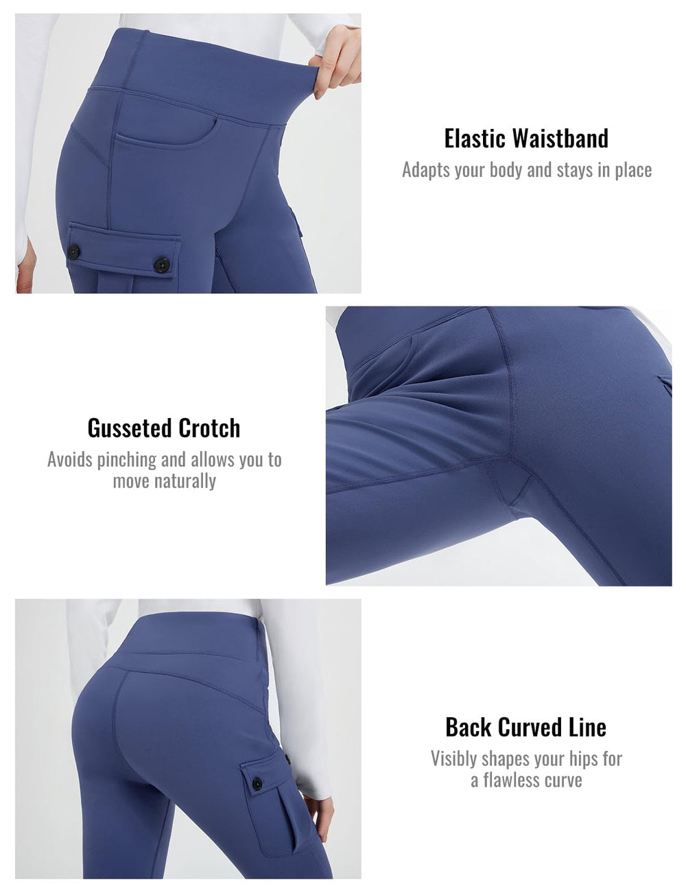 Baleaf fleece-lined pants stretch fabric image flexible movement