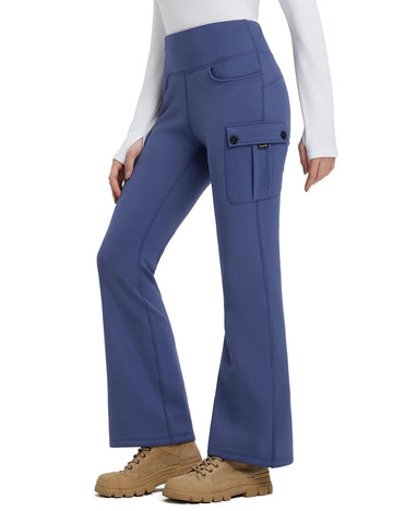 Baleaf women's fleece-lined pants warmth image showing cozy cold-weather comfort