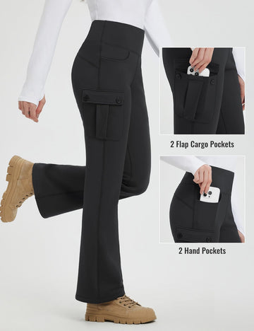 baleaf women's fleece-lined pants water-resistant fabric protects against rain and snow
