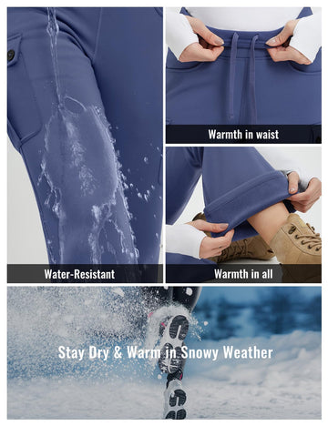 Baleaf fleece-lined pants winter hiking image durable warmth on trails