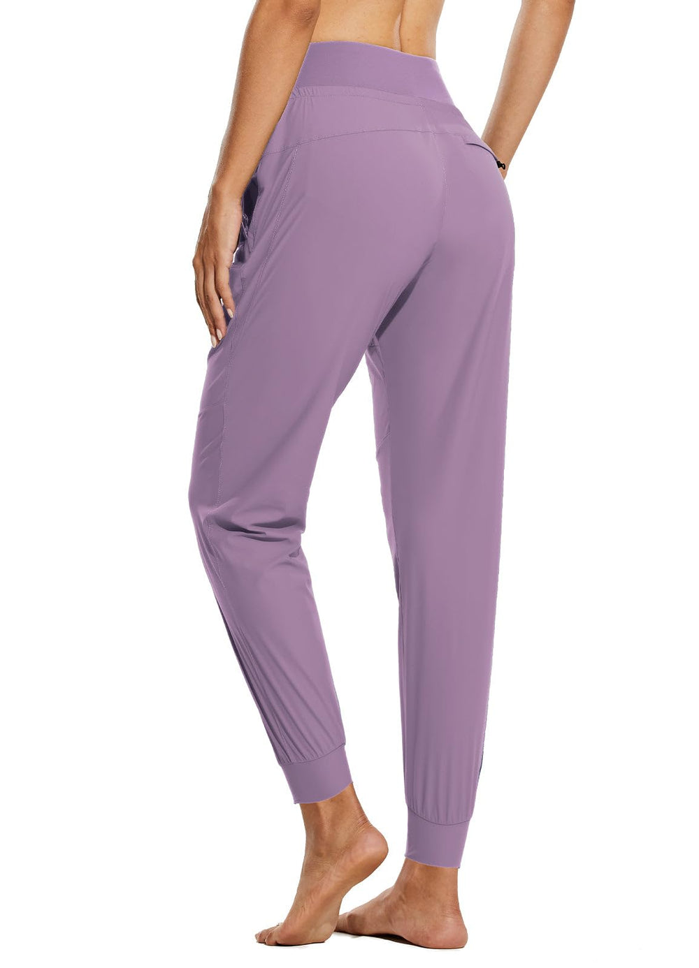 Baleaf women's joggers 28inch zip-pockets for quick access during workouts.