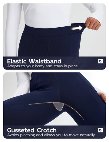 Baleaf women's navy-blue leggings with a sleek silhouette for everyday versatility