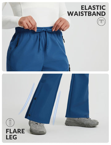 Baleaf waterproof pants boot-friendly closure for easy over-boot wear.