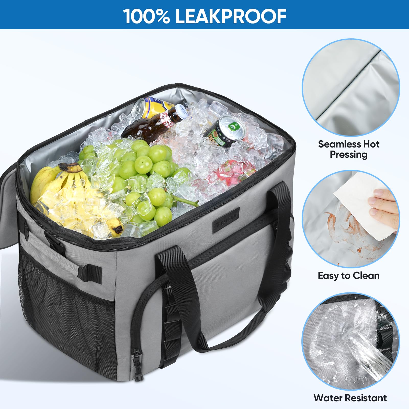 BALEINE extra large soft cooler bag holds 60 cans for long trips