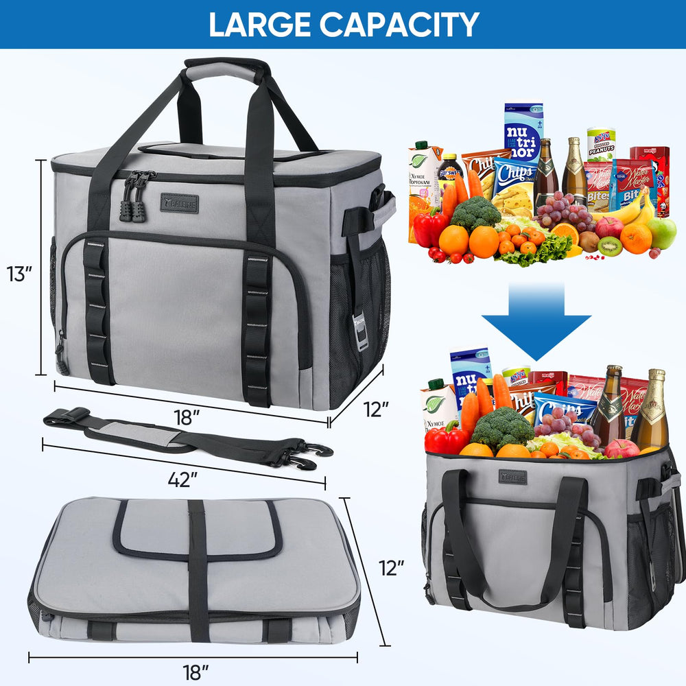 BALEINE extra large soft cooler bag collapsible design stores flat after use