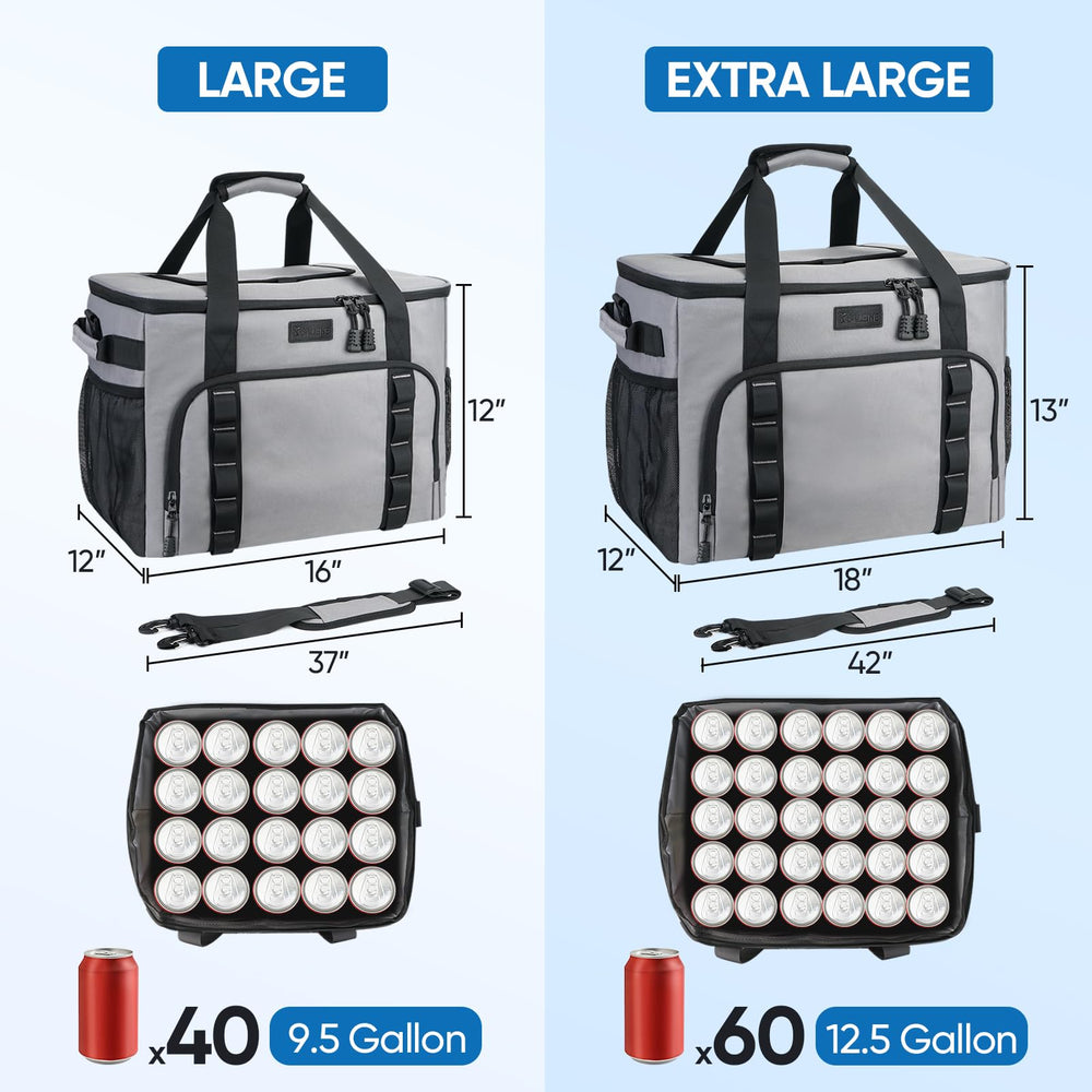 BALEINE soft cooler bag blue side view highlights portable carry option