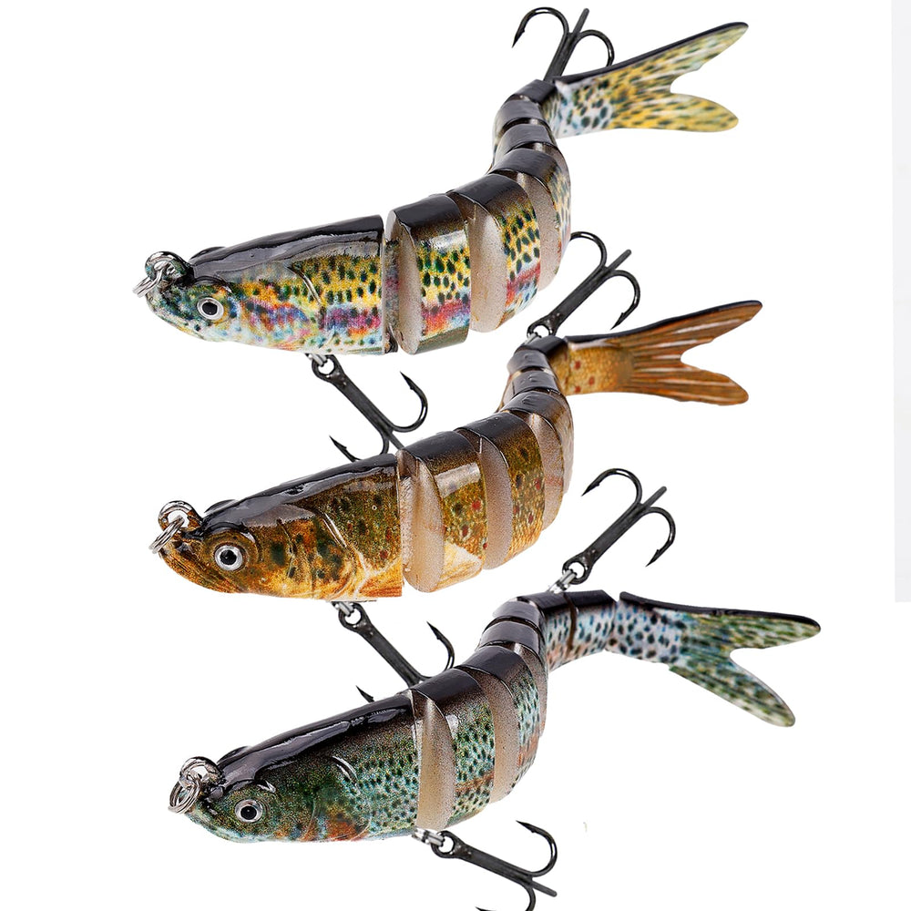 Balifly 8-segment swimbait in motion for lifelike attraction to bass and pike.