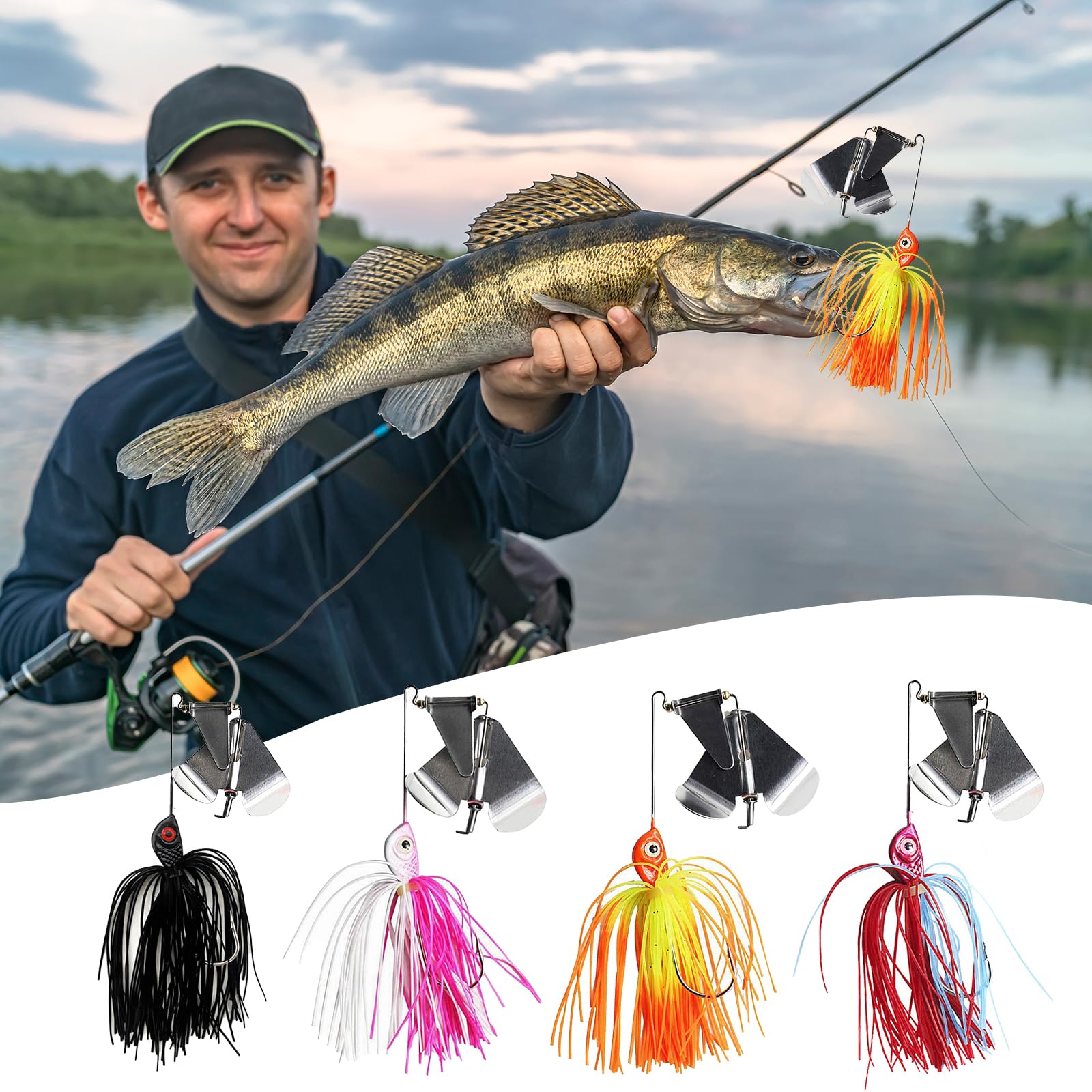 High carbon steel hook point on Balifly Buzzbaits lure