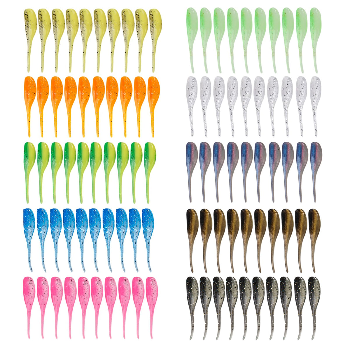 Balifly Crappie Lures with tadpole shape showing swimming action for crappie