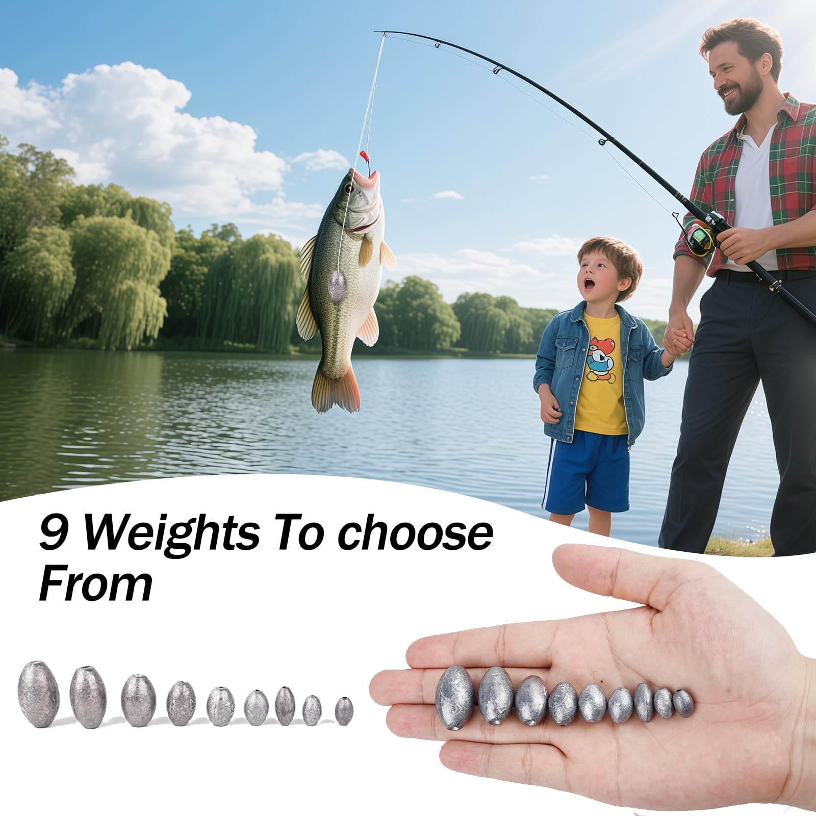Balifly egg sinker pack image highlights versatile weight options.