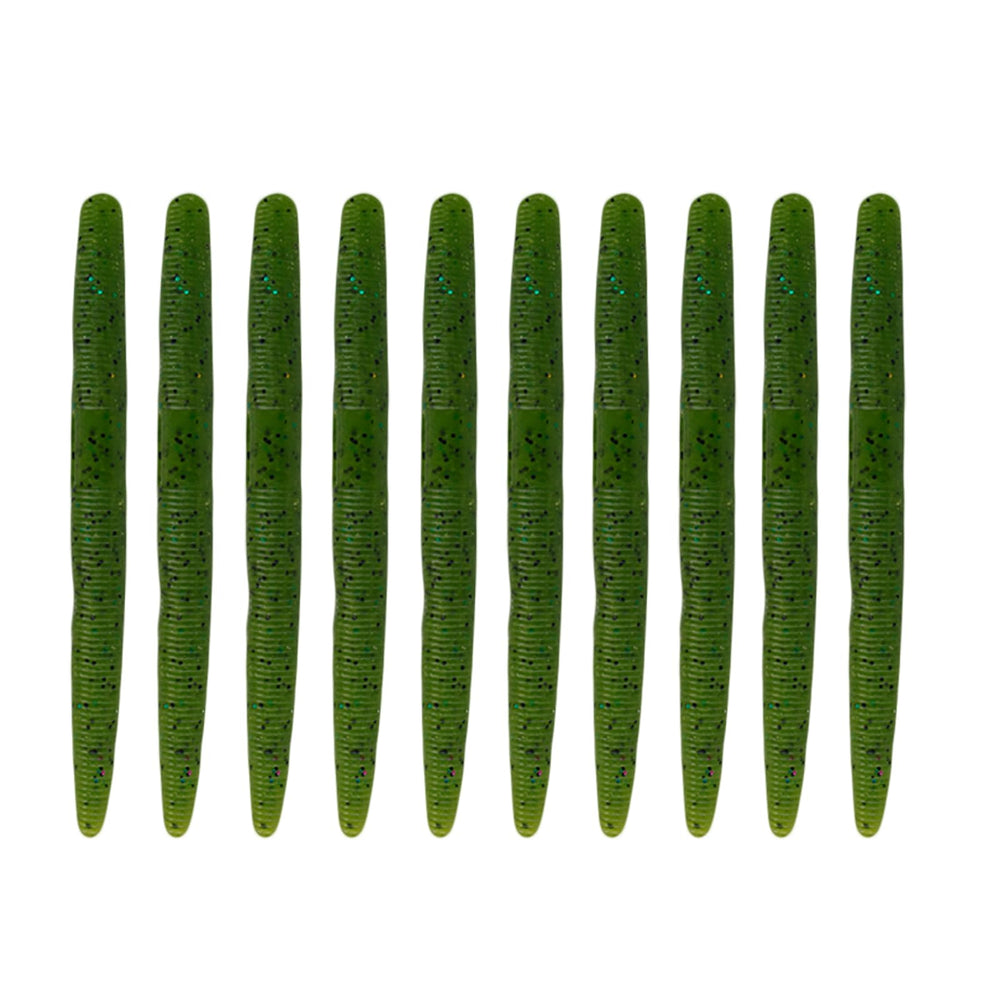Balifly green soft worm with hook-slot design for snag-free bass presentations