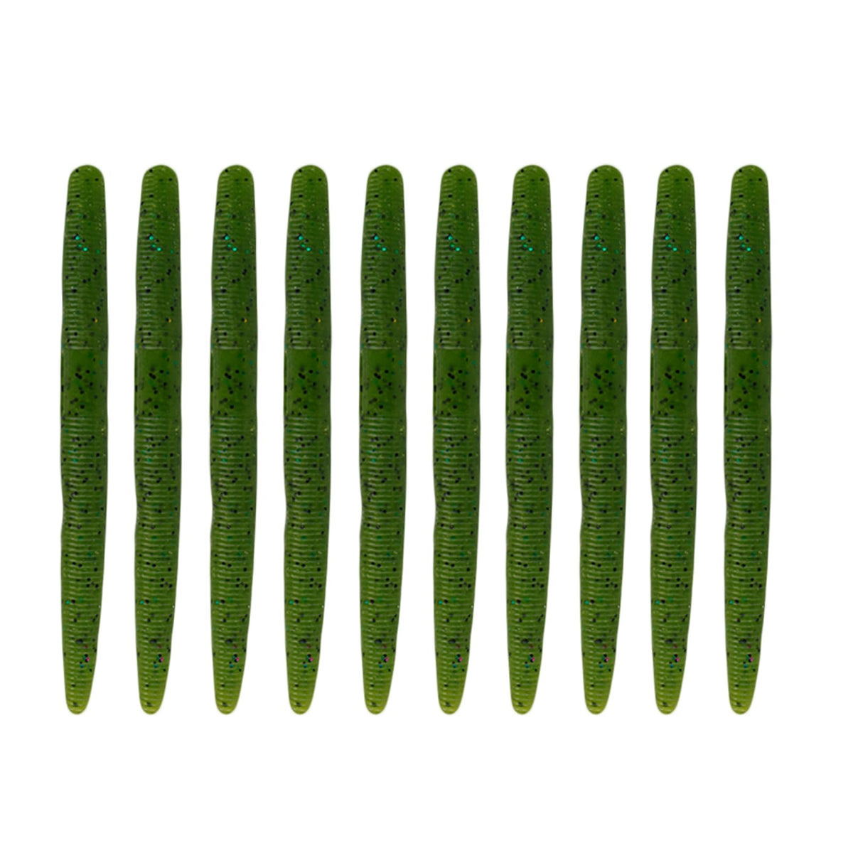 Balifly green soft worm with hook-slot design for snag-free bass presentations