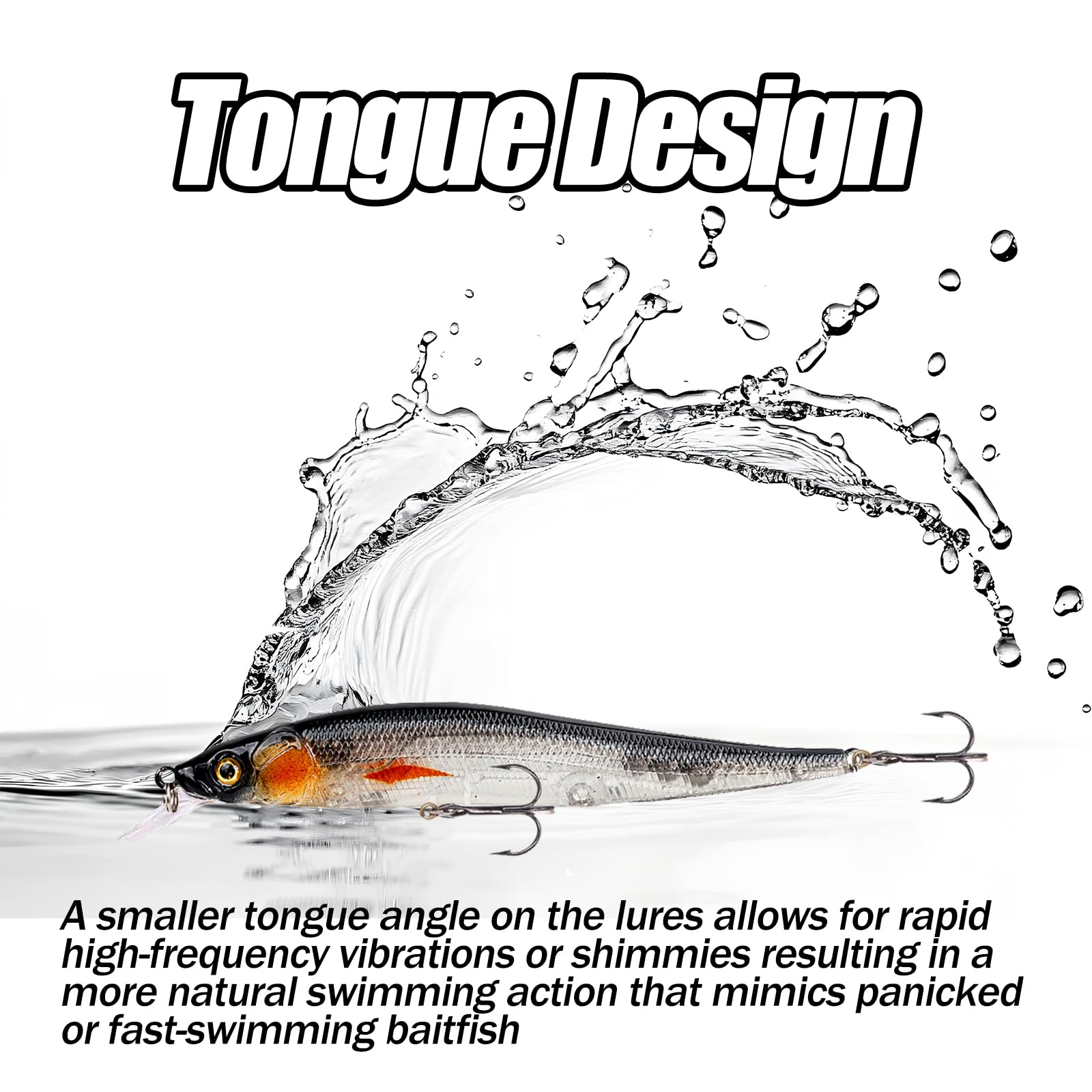 Balifly jerkbait also comes in 3.54in size with 9 pieces for light tackle.