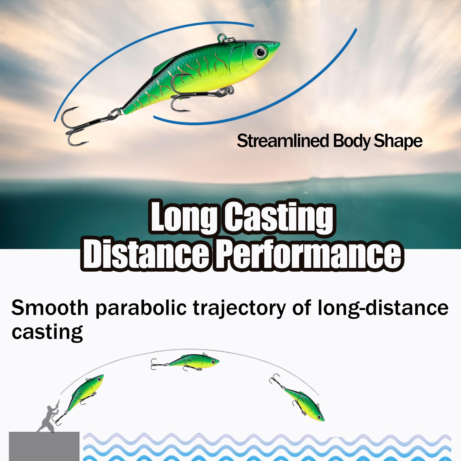Balifly lipless crankbait bright color improves visibility in murky water