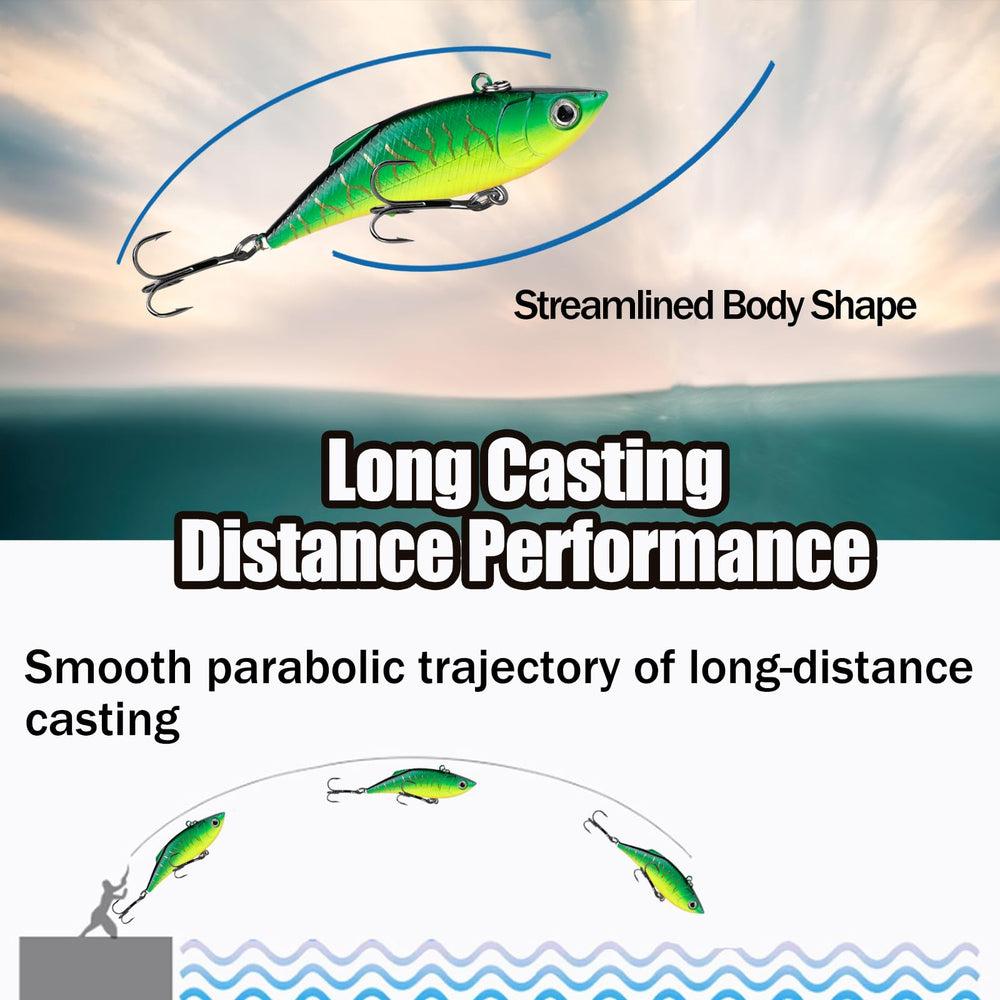 Balifly lipless crankbait bright color improves visibility in murky water