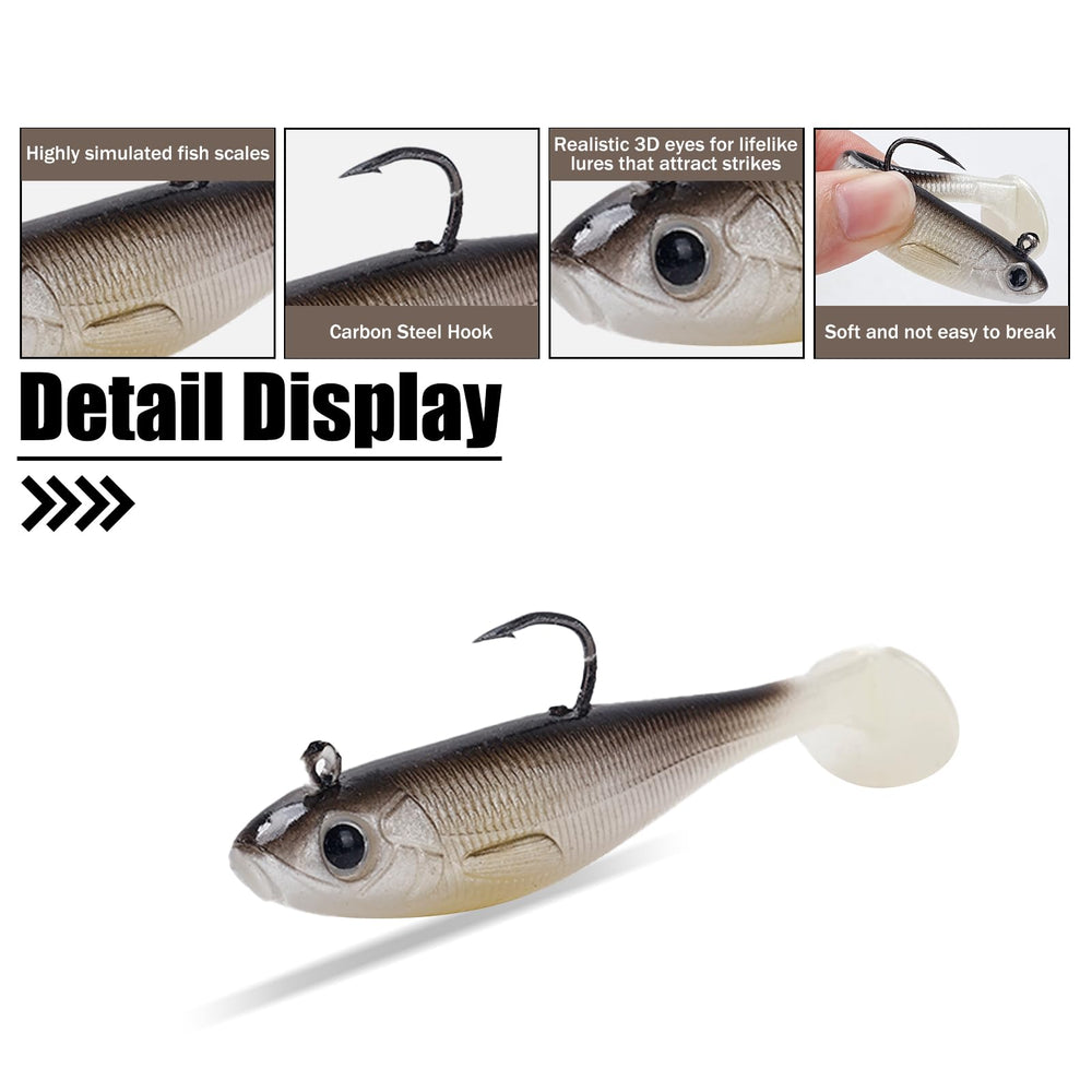Balifly paddle tail swimbait action creates enticing vibrations underwater.