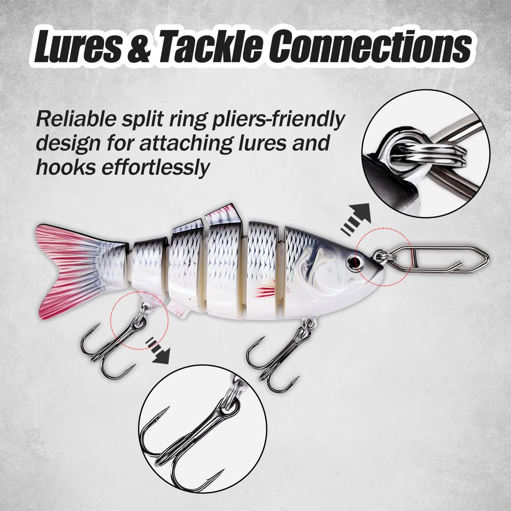 Balifly pliers-friendly design enables quick, secure attachment of lures and swivels.