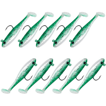 Balifly soft plastic paddle-tail swimbait closeup with realistic 3D eyes for bass
