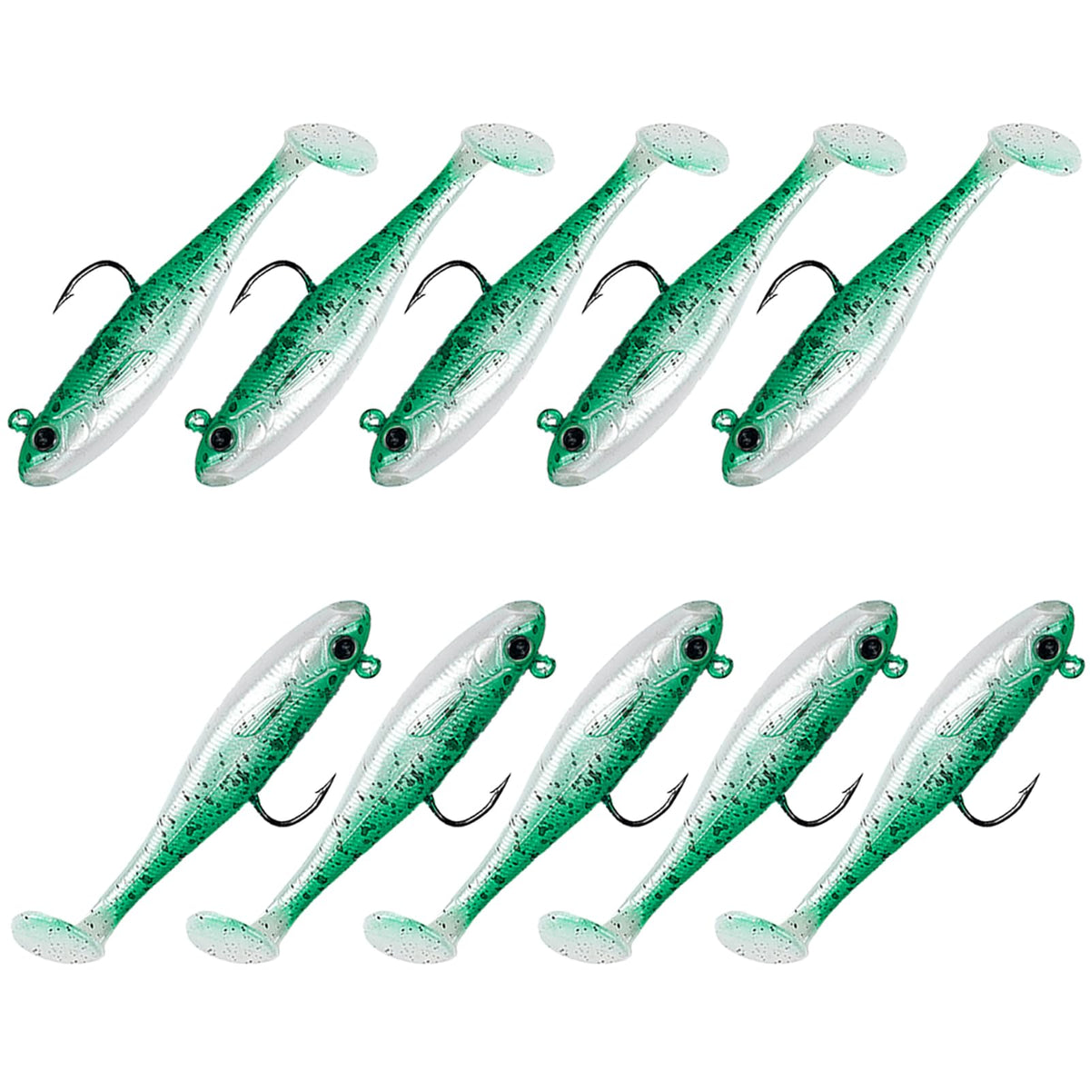 Balifly soft plastic paddle-tail swimbait closeup with realistic 3D eyes for bass