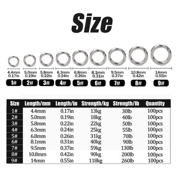 Balifly split rings provide heavy-duty strength with a smooth surface to protect line integrity
