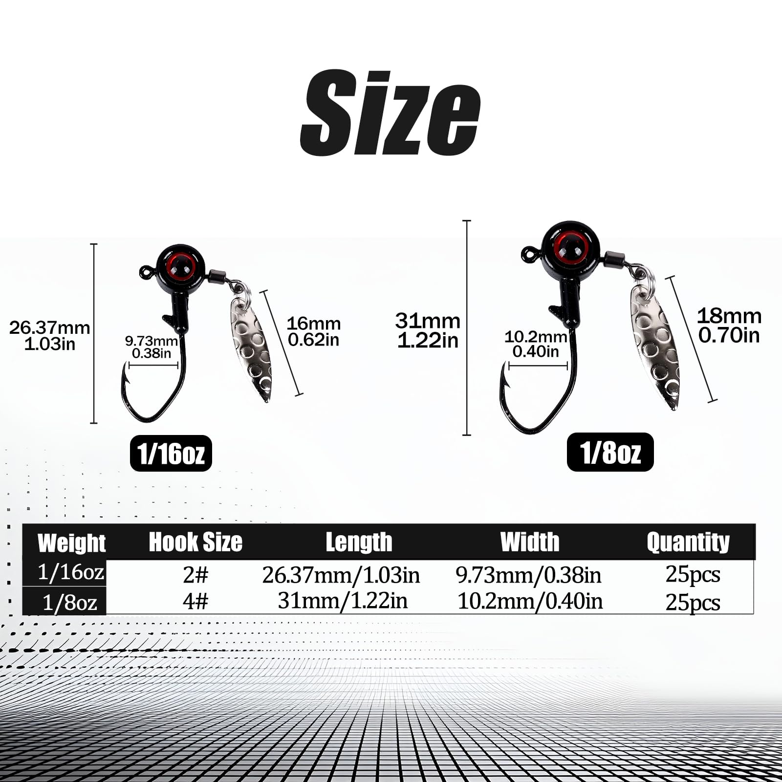 Balifly Jig Head with 3D Realistic Eye – Side View
