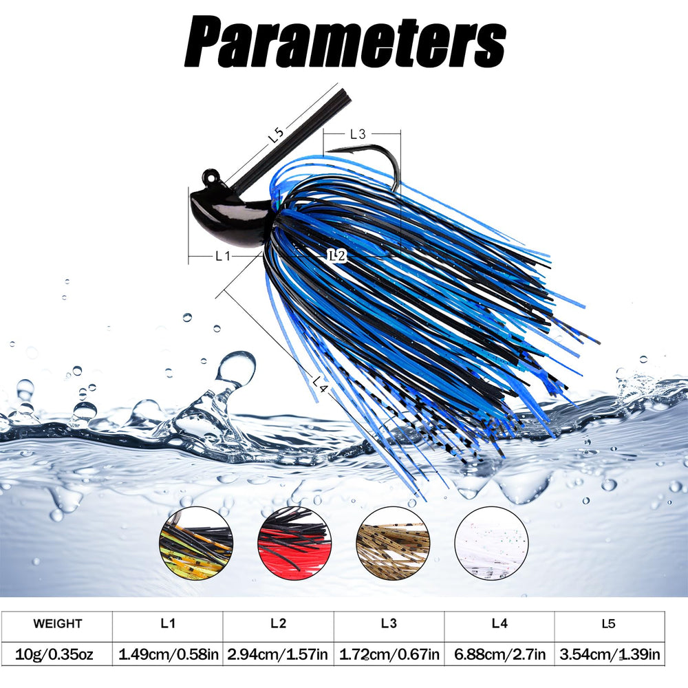 Balifly chatterbait weedless jig head with silicone skirt