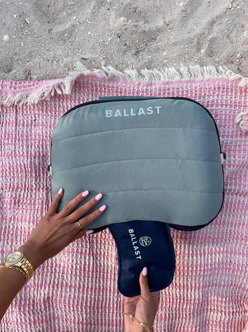 Ballast Beach Pillow compact carrying case simplifies travel and camping trips.