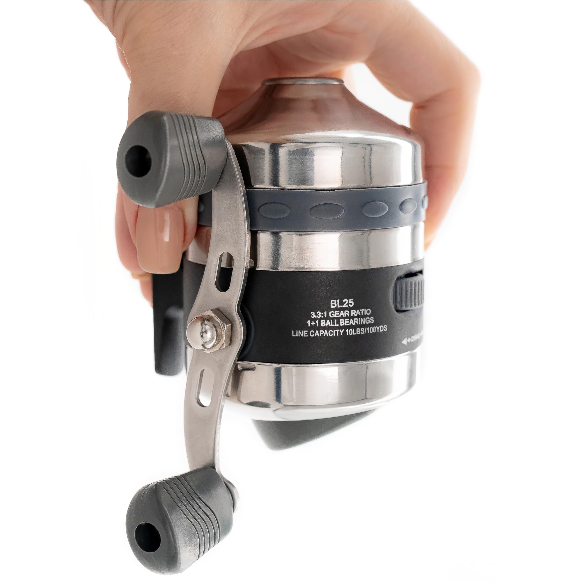 Ballista BL25 spincast bowfishing reel front view for quick access