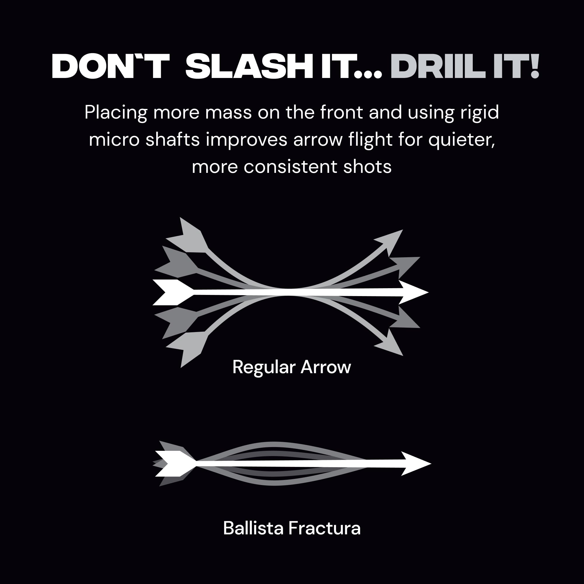 Ballista Fractura arrow in hunting position demonstrates practical field use.
