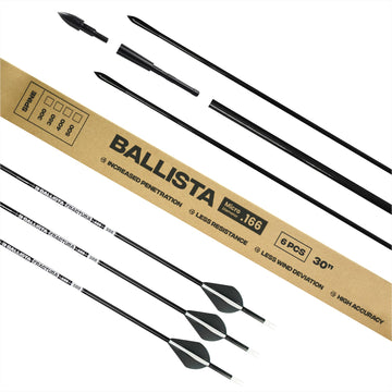 Ballista Fractura carbon arrow shaft closeup showing micro-diameter design for reduced drag