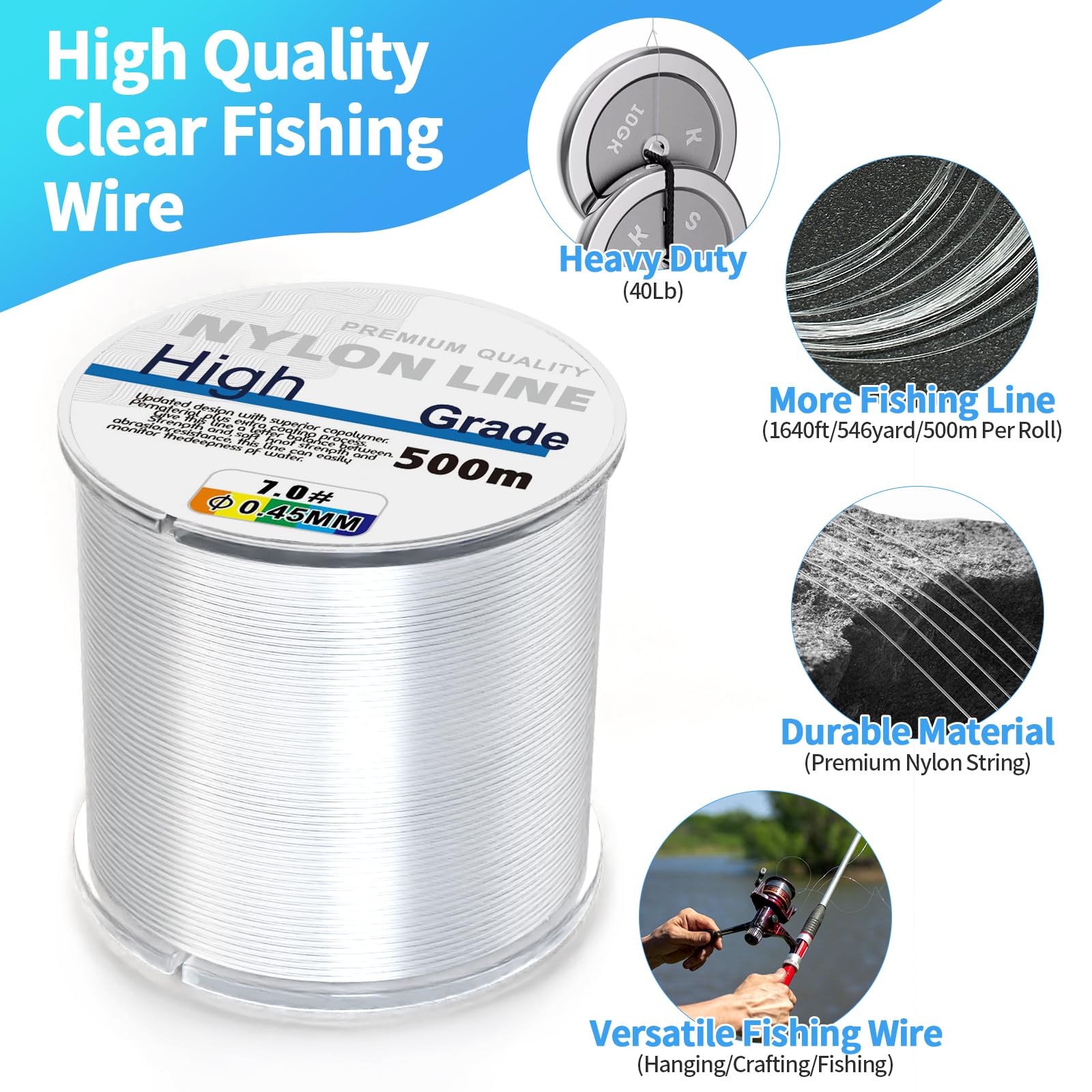 Balloon garland hanging wire nylon 0.45mm clear