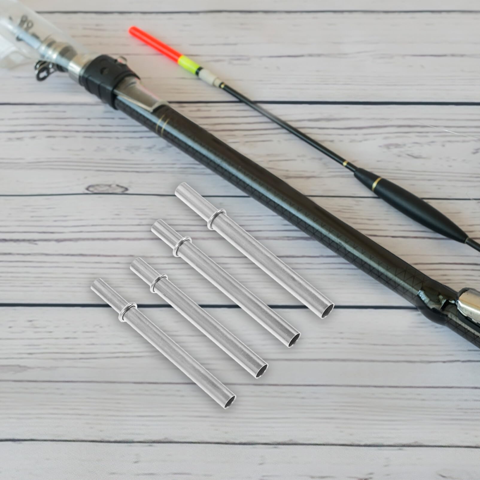 Unassembled components showing stainless steel materials