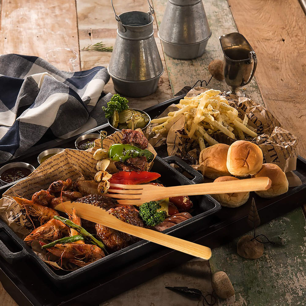 BambooMN camping mess kit packed compactly, easy to stash for travel.