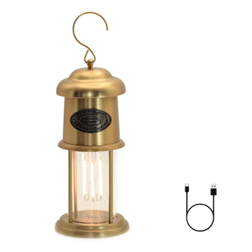 BAMWUAN metal vintage lantern front view highlights warm glow for outdoor gatherings