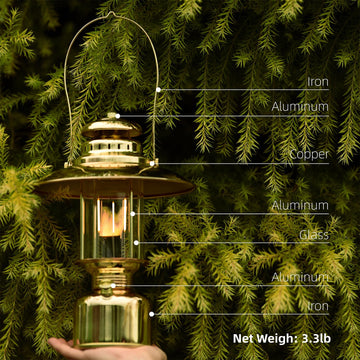 BAMWUAN brushed aluminum lantern finish highlights rugged durability